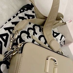 Marc Jacobs Cream Crossbody Bag with Silver Accents